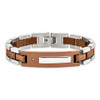 Lex & Lu Chisel Stainless Steel Chocolate Plated w/Diamond Bracelet 8.5'' - 4 - Lex & Lu