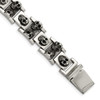 Lex & Lu Chisel Stainless Steel Skull Bracelet 8.25'' - Lex & Lu