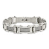 Lex & Lu Chisel Stainless Steel Wire Brushed & Polished Bracelet 8.5'' LAL38102 - 4 - Lex & Lu