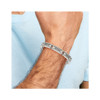 Lex & Lu Chisel Stainless Steel Wire Brushed & Polished Bracelet 9'' - 6 - Lex & Lu