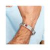 Lex & Lu Chisel Stainless Steel Blk Rubber Red Medical Bracelet 8.25'' LAL38154 - 6 - Lex & Lu