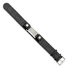 Lex & Lu Chisel Stainless Steel Black Leather w/Buckle Stone Finish Bracelet 9'' - 3 - Lex & Lu