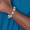 Lex & Lu Chisel Stainless Steel Black-plated & Textured Bracelet 8.5'' - 6 - Lex & Lu