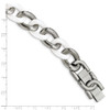 Lex & Lu Chisel Stainless Steel White Ceramic Bracelet 7.5'' - 5 - Lex & Lu