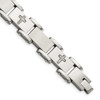 Lex & Lu Chisel Stainless Steel Laser-cut Crosses Bracelet 8.75'' - Lex & Lu