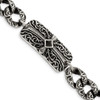 Lex & Lu Chisel Stainless Steel Antiqued 9'' Bracelet - Lex & Lu