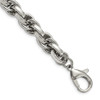 Lex & Lu Chisel Stainless Steel Polished Oval Link Bracelet 8.5'' - Lex & Lu