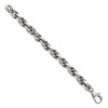 Lex & Lu Chisel Stainless Steel Polished Oval Link Bracelet 8.5'' - 3 - Lex & Lu