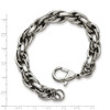 Lex & Lu Chisel Stainless Steel Polished Oval Link Bracelet 8.5'' - 5 - Lex & Lu