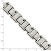 Lex & Lu Chisel Stainless Steel Black Diamonds Brushed & Polished Bracelet 8.5'' - 5 - Lex & Lu