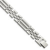 Lex & Lu Chisel Stainless Steel Polished w/Diamonds Fancy Bracelet 8.75'' - Lex & Lu