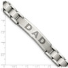 Lex & Lu Chisel Stainless Steel Brushed & Polished Dad Bracelet 8.75'' - 5 - Lex & Lu