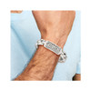 Lex & Lu Chisel Stainless Steel Polished & Textured Dad Bracelet 40'' - 6 - Lex & Lu