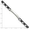 Lex & Lu Chisel Stainless Steel & Black Ceramic Bracelet 7.5'' - 5 - Lex & Lu