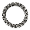 Lex & Lu Chisel Stainless Steel Antiqued Bracelet 8.5'' - 5 - Lex & Lu