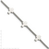 Lex & Lu Chisel Stainless Steel Crosses on Twisted Wire Bracelet 7.5'' - 4 - Lex & Lu