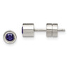 Lex & Lu Chisel Stainless Steel CZ Sept Birthstone Polished Post Earrings - Lex & Lu