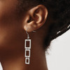 Lex & Lu Chisel Stainless Steel Rectangle Dangle Earrings 50mm - 4 - Lex & Lu