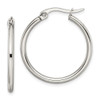 Lex & Lu Chisel Stainless Steel 27mm Diameter Hoop Earrings 26mm - Lex & Lu