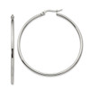 Lex & Lu Chisel Stainless Steel 48mm Diameter Hoop Earrings 46mm - Lex & Lu