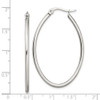 Lex & Lu Chisel Stainless Steel Diameter Oval Hoop Earrings 45mm - 5 - Lex & Lu