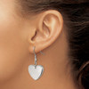 Lex & Lu Chisel Stainless Steel Polished Heart Dangle Earrings 33mm - 4 - Lex & Lu