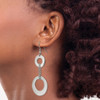 Lex & Lu Chisel Stainless Steel Polished Circles Dangle Earrings 65mm - 4 - Lex & Lu