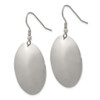 Lex & Lu Chisel Stainless Steel Polished Discs Dangle Earrings 42mm - 3 - Lex & Lu