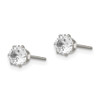 Lex & Lu Chisel Stainless Steel 5mm CZ Stud Earrings 6mm - 3 - Lex & Lu