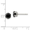 Lex & Lu Chisel Stainless Steel 6mm Black CZ Stud Earrings 7mm - 5 - Lex & Lu