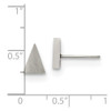 Lex & Lu Chisel Stainless Steel Brushed Triangle Post Earrings 6mm - 5 - Lex & Lu