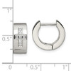 Lex & Lu Chisel Stainless Steel CZ Cross Brushed Hinged Hoop Earrings 9mm - 5 - Lex & Lu