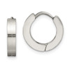 Lex & Lu Chisel Stainless Steel Brushed and Polished Hinged Hoop Earrings 9mm - Lex & Lu