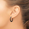 Lex & Lu Chisel Stainless Steel Black IP plated 19mm Hoop Earrings 20mm - 4 - Lex & Lu