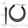 Lex & Lu Chisel Stainless Steel Black IP plated 19mm Hoop Earrings 20mm - 5 - Lex & Lu