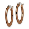 Lex & Lu Chisel Stainless Steel Brown IP plated Hoop Earrings 20mm - 3 - Lex & Lu