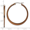 Lex & Lu Chisel Stainless Steel Brown IP plated 34mm Hoop Earrings 35mm - 5 - Lex & Lu