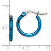 Lex & Lu Chisel Stainless Steel Blue IP plated 15.5mm Hoop Earrings 12mm - 5 - Lex & Lu