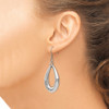 Lex & Lu Chisel Stainless Steel Polished Teardrop Dangle Earrings 59mm - 4 - Lex & Lu