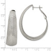 Lex & Lu Chisel Stainless Steel Textured Oval Hoop Earrings 42mm - 5 - Lex & Lu