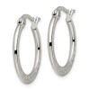 Lex & Lu Chisel Stainless Steel 20mm Textured Hoop Earrings 20mm - 3 - Lex & Lu