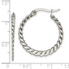 Lex & Lu Chisel Stainless Steel 23mm Textured Hoop Earrings 29mm - 5 - Lex & Lu