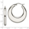 Lex & Lu Chisel Stainless Steel 35mm Hollow Hoop Earrings 35mm - 5 - Lex & Lu