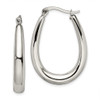 Lex & Lu Chisel Stainless Steel Teardrop Hollow Hoop Earrings 31mm - Lex & Lu