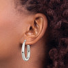 Lex & Lu Chisel Stainless Steel Teardrop Hollow Hoop Earrings 31mm - 4 - Lex & Lu