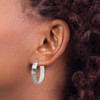 Lex & Lu Chisel Stainless Steel Textured Hoop Earrings 25mm - 4 - Lex & Lu