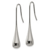 Lex & Lu Chisel Stainless Steel Polished Dangle Earrings 35mm - 3 - Lex & Lu