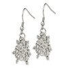 Lex & Lu Chisel Stainless Steel Polished Snowflake Dangle Earrings 40mm - 3 - Lex & Lu