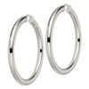 Lex & Lu Chisel Stainless Steel Polished Hoop Earrings 62mm - 3 - Lex & Lu