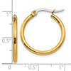 Lex & Lu Chisel Stainless Steel Gold IP plated 26mm Hoop Earrings 26mm - 5 - Lex & Lu